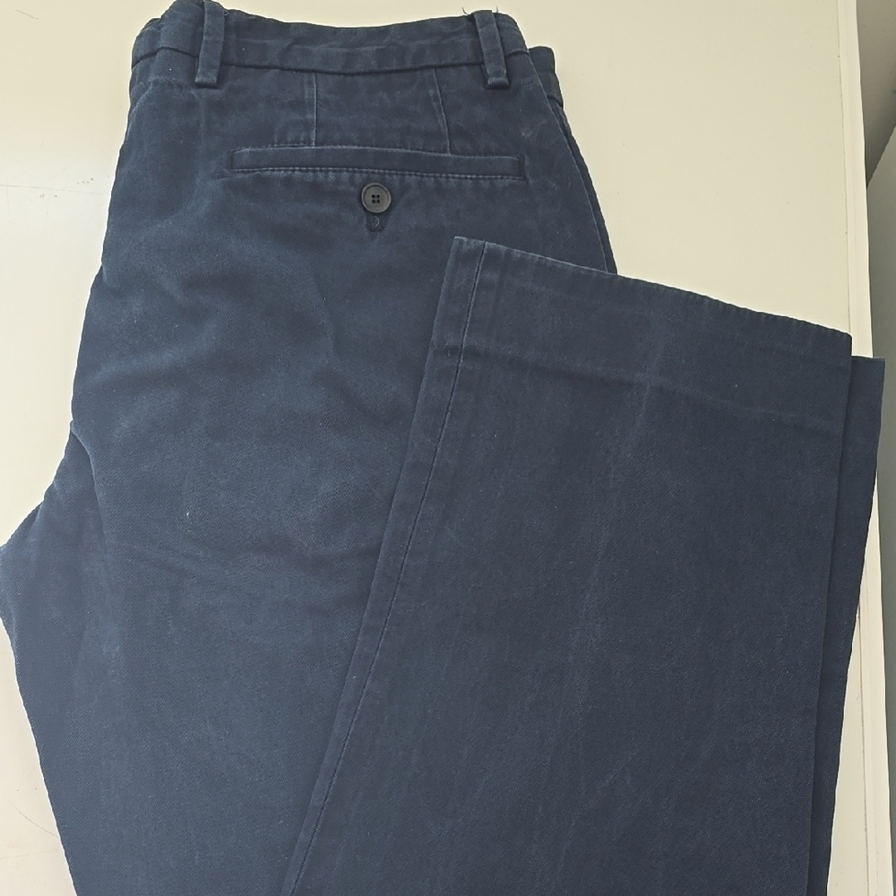 Blue Chinos with Flat Front and Straight Cut